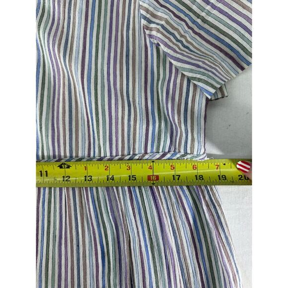 Madewell Womens sz M Striped Crewneck Button-Front Tiered Mini Dress 100% Cotton - Picture 9 of 10